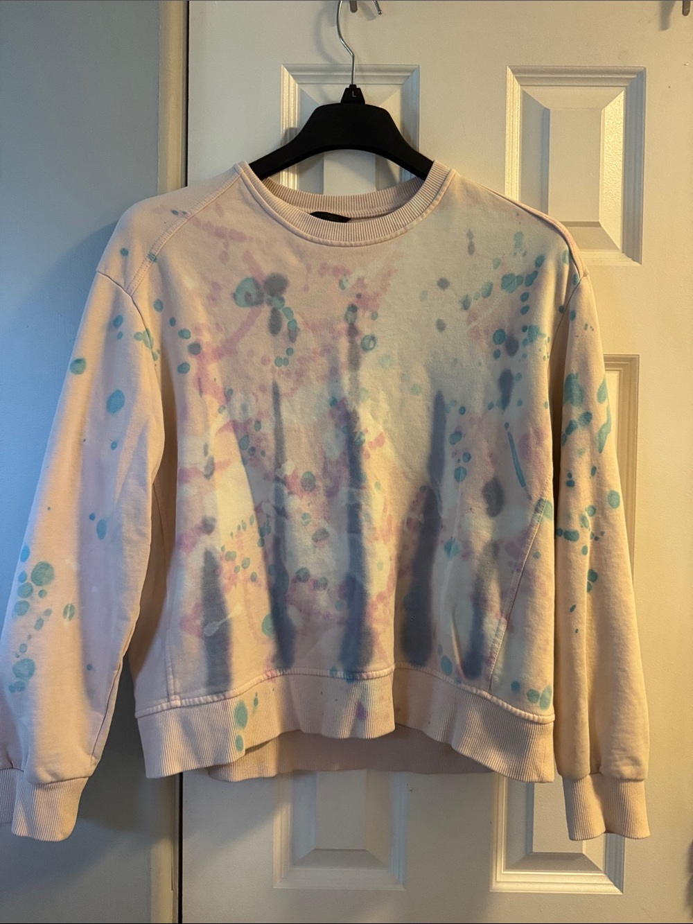 Zara Pastel Tie-Dye Crewneck Sweatshirt - Light Pink, Mint, Lavender
